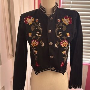 Embroidered Black Jacket